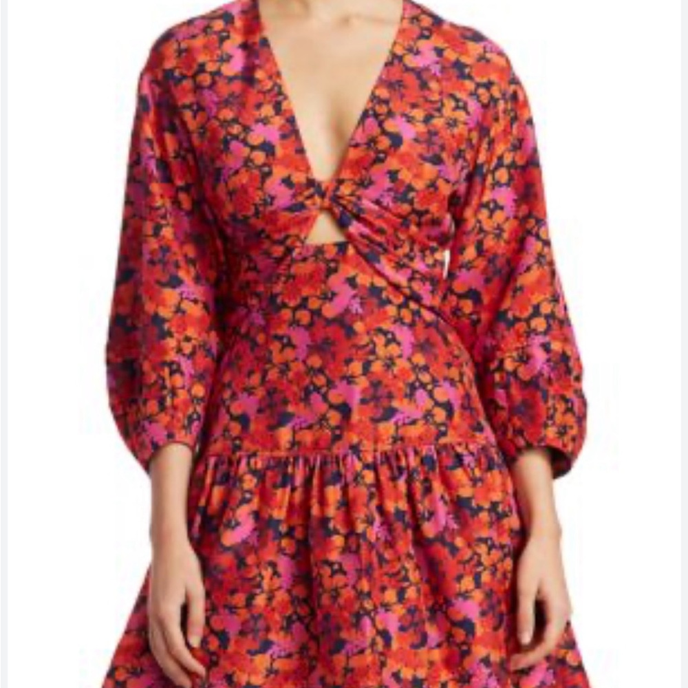 NWT Derek Lam 10 Crosby Floral V-Neck Dress